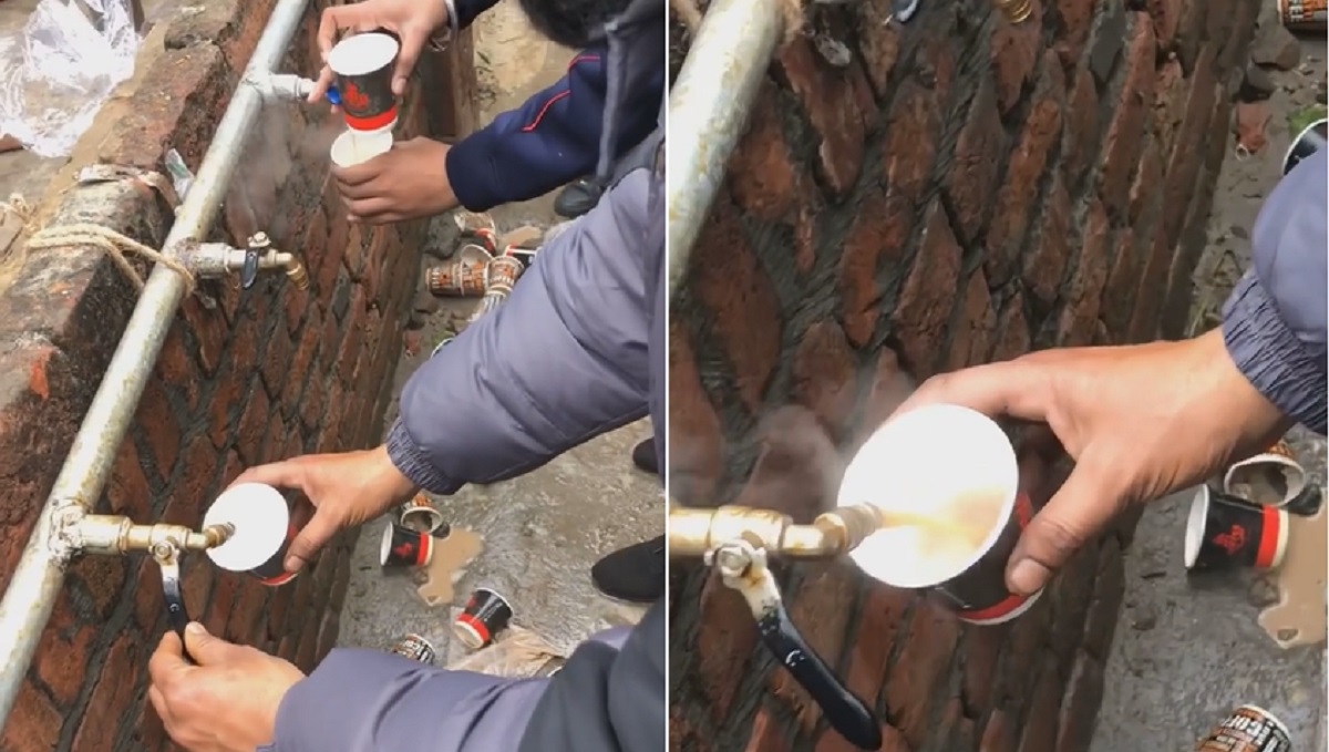 খাবার পানি নয়, কল টিপতেই বেরিয়ে এল গরম চা! (ভিডিও)