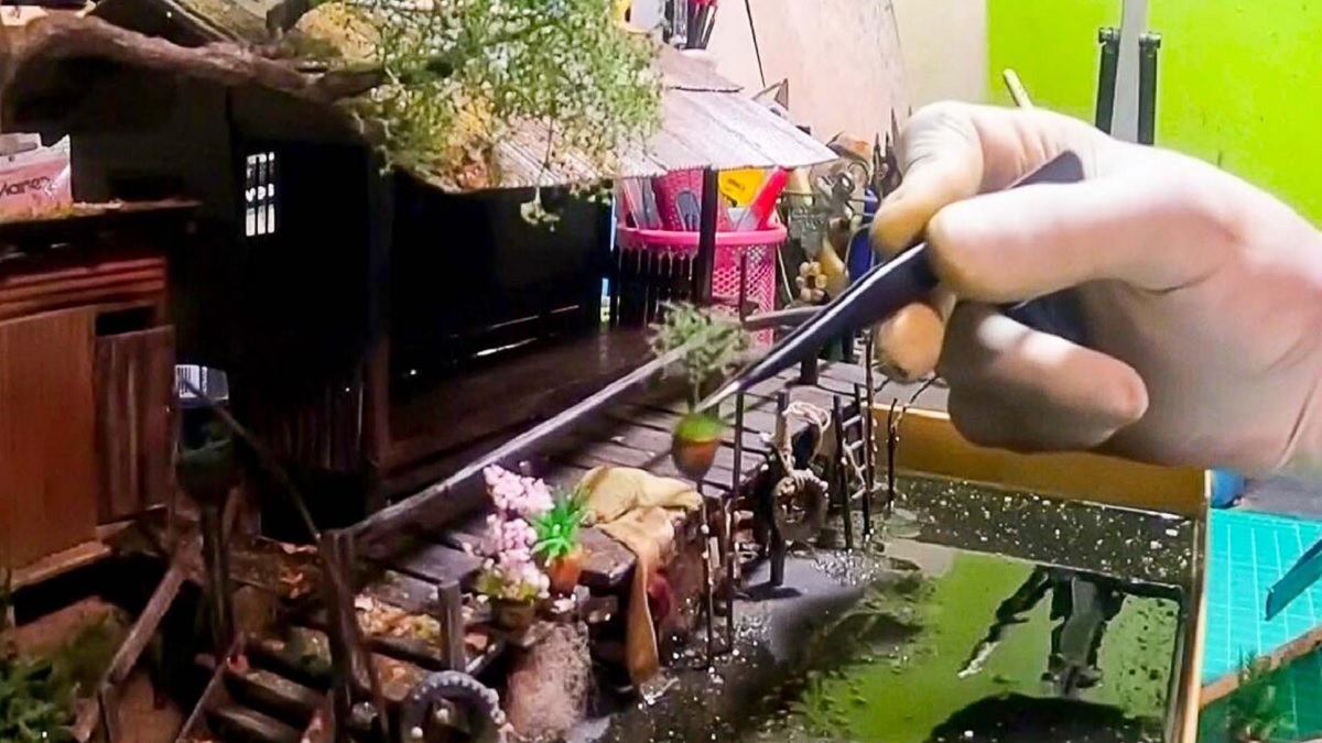 ছোট্ট কার্ডবোর্ডে গোটা পৃথিবী-প্রকৃতি আঁকেন থাই শিল্পী (ভিডিও)