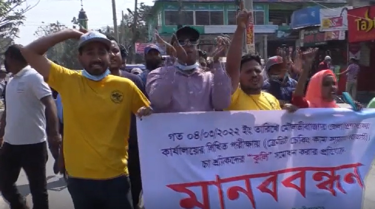 সরকারি চাকরি পরীক্ষার প্রশ্নে চা শ্রমিকদের ‘কুলি’ সম্বোধন, প্রতিবাদে বিক্ষোভ