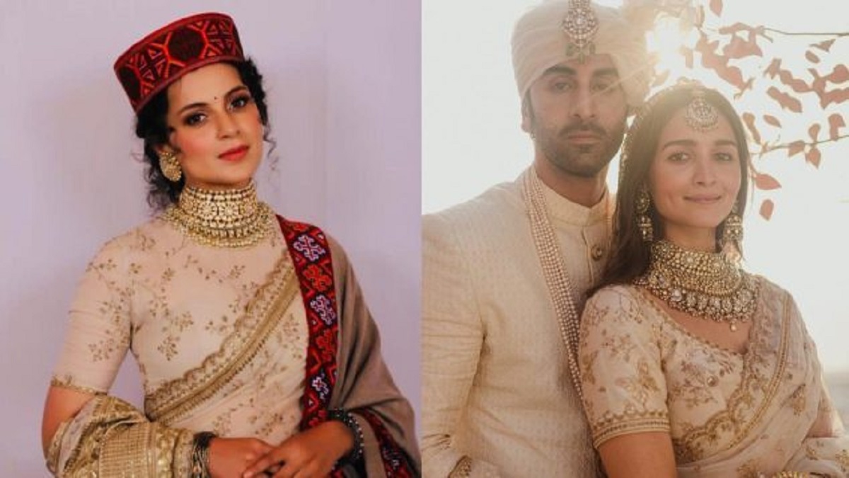 কঙ্গনার শাড়ির সাথে মিলে গেছে আলিয়ার বিয়ের পোশাক, ডিজাইনারকে কটাক্ষ ভক্তদের