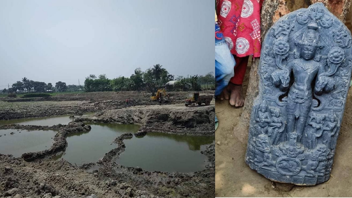 কুষ্টিয়ায় পাথরের প্রাচীন মূর্তি উদ্ধার