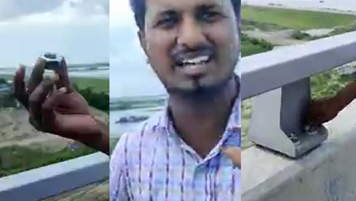 পদ্মা সেতুর নাট খুলে আরেক যুবকের ভিডিও ধারণ