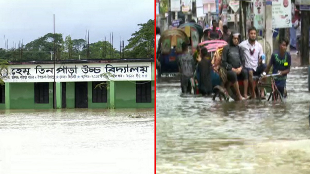 বৃষ্টি ও পাহাড়ি ঢল কমলেও সুনামগঞ্জের বানভাসিদের বেড়েছে দুর্ভোগ