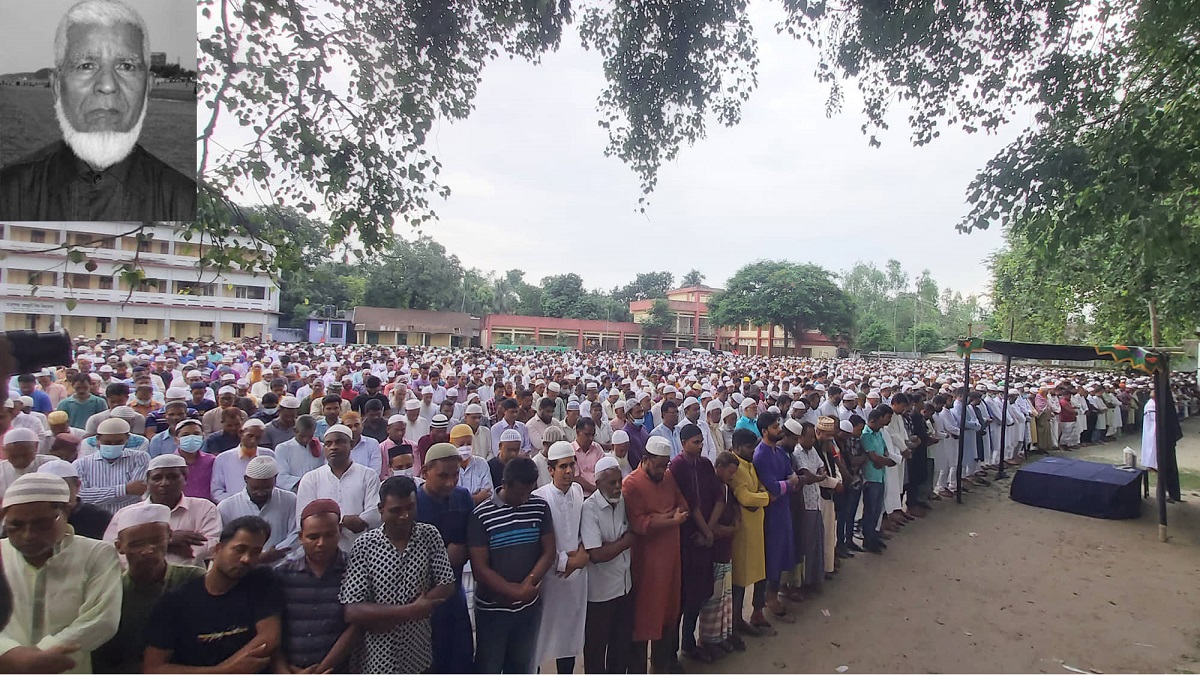বিশিষ্ট শিল্পপতি করিম উদ্দিন ভরসার জানাজা ও দাফনে মানুষের ঢল