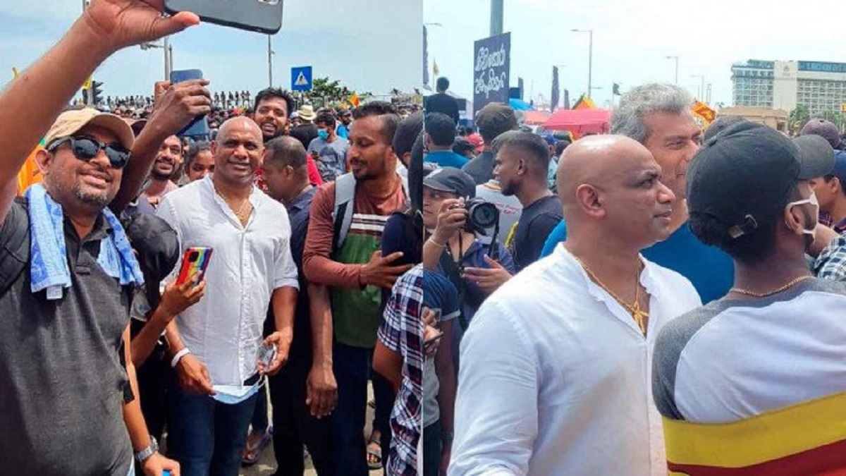 শ্রীলঙ্কার গণবিক্ষোভে রাস্তায় নামলেন জয়সুরিয়া