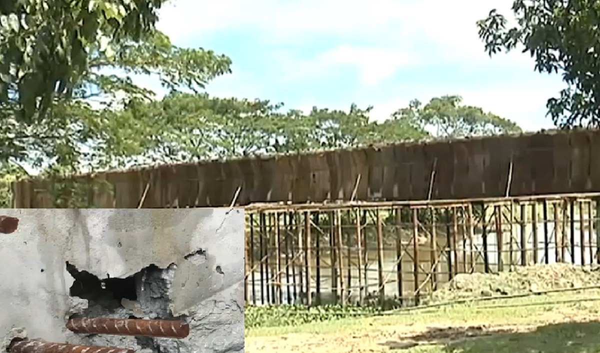 নান্দাইলে সেতু নির্মাণে ত্রুটিপূর্ণ কাজের অভিযোগ