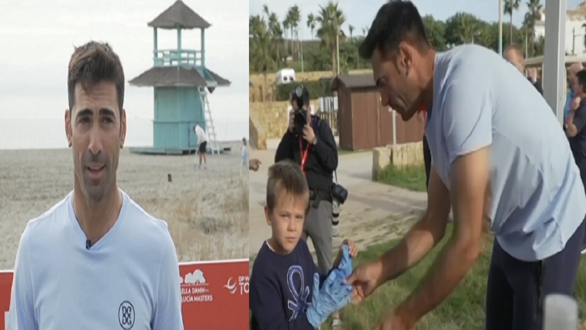 সমুদ্র দূষণরোধে পরিচ্ছন্নতাকর্মীর ভূমিকায় গলফার কুইরোস