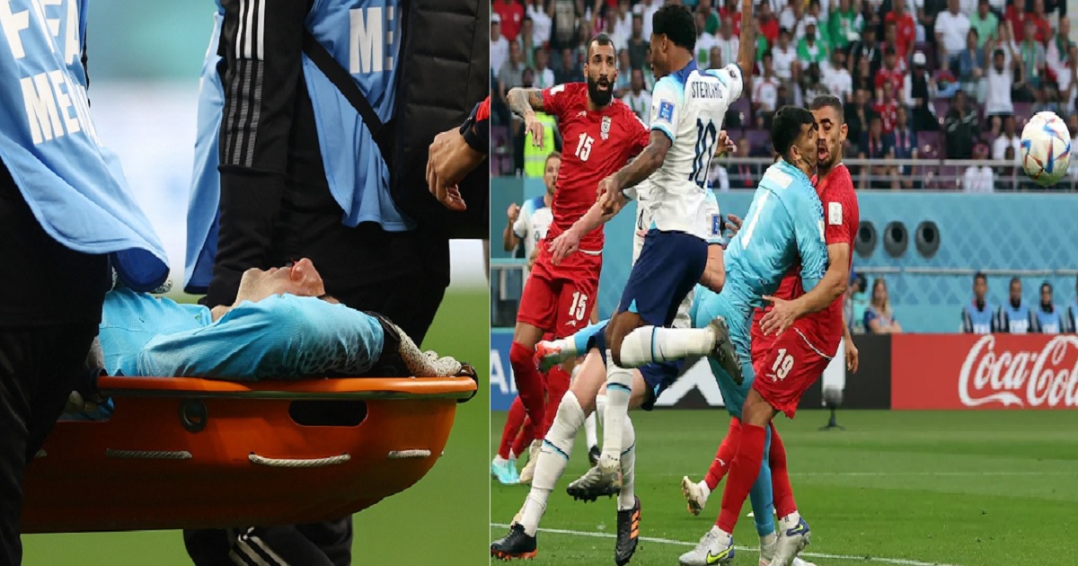 গুরুতর আহত হয়ে মাঠ ছাড়লেন ইরানের গোলরক্ষক