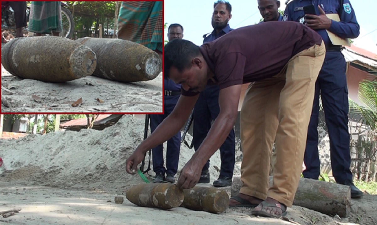 হিলির ধানক্ষেত থেকে দুটি মর্টার শেল উদ্ধার