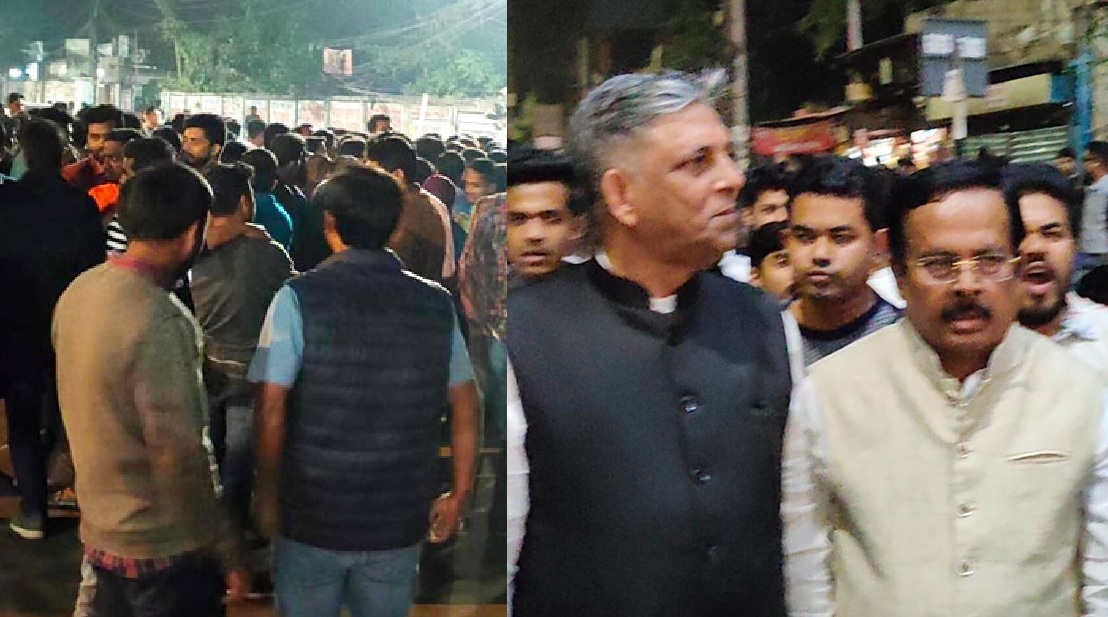 কমিটির দাবিতে নানক-নাছিম-জয়ের গাড়ি আটকে বিক্ষোভ ঢাকা কলেজ ছাত্রলীগের