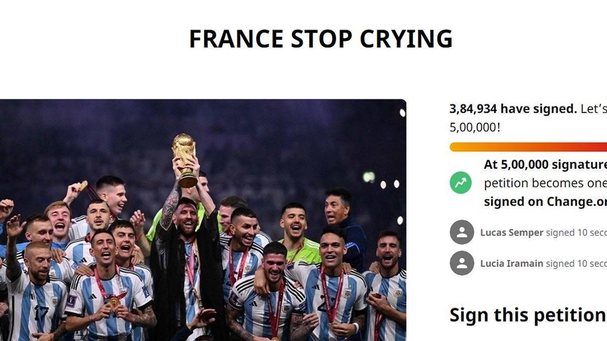 ‘ফ্রান্স, কান্না থামাও’ শিরোনামে আর্জেন্টাইনদের পাল্টা পিটিশন