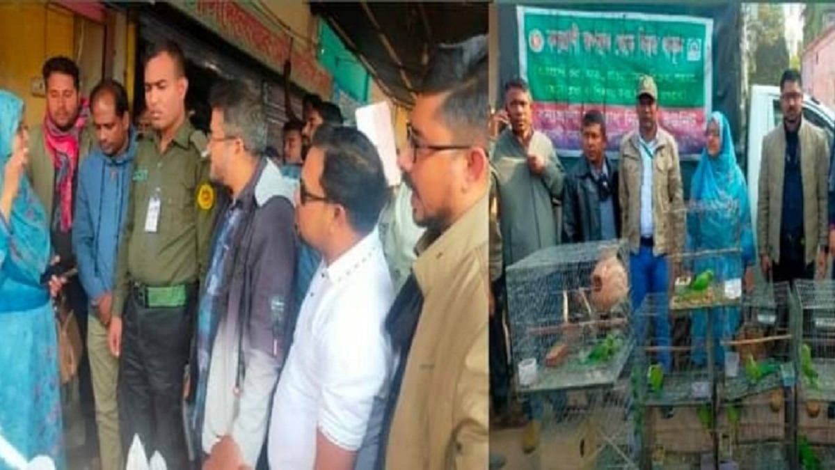 কালীগঞ্জে দুই পাখি বিক্রেতাকে জরিমানা