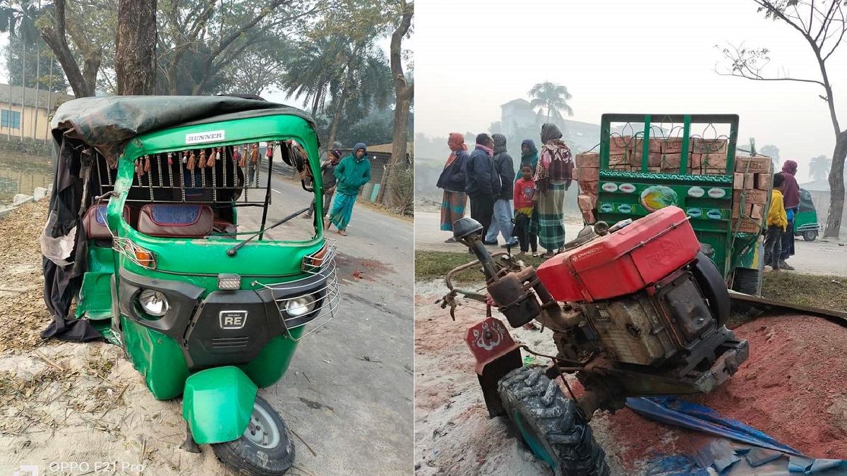 নাটোরে সিএনজি-ট্রলি মুখোমুখি সংঘর্ষে একজন নিহত