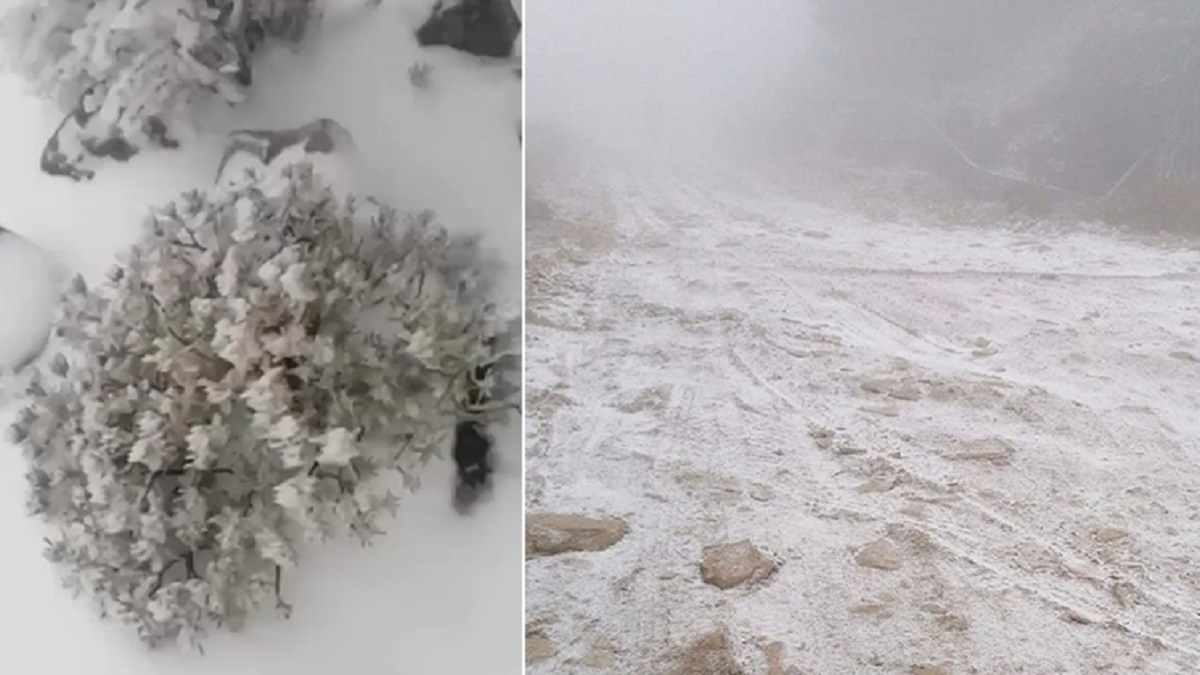 ওমানে জাবালে শামস পার্বত্য এলাকায় বিরল তুষারপাত