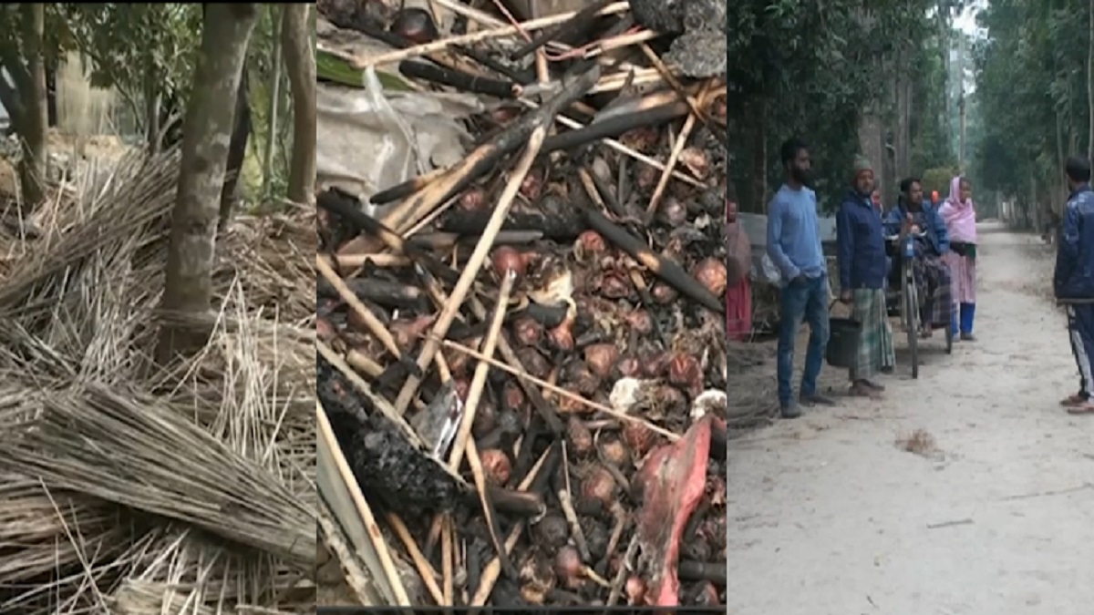 একই গ্রামের ১৩ স্থানে রহস্যজনক আগুন, জ্বিনের কারসাজি ভেবে বাড়িতে বাড়িতে মিলাদ