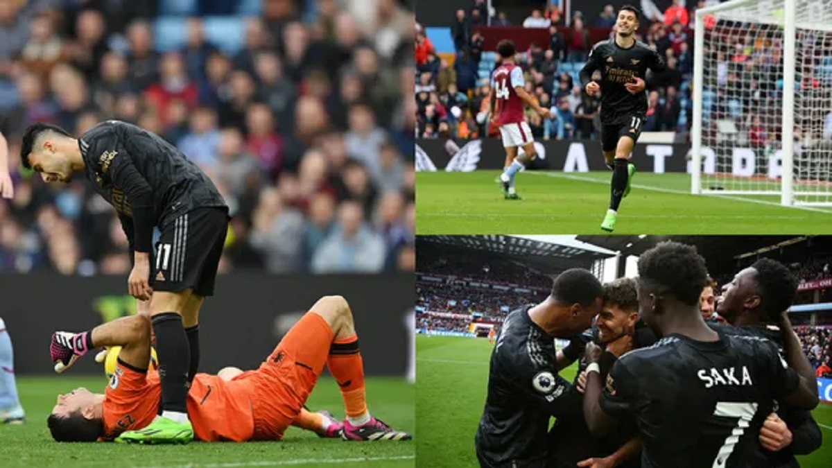 বিশ্বকাপজয়ী গোলরক্ষক মার্টিনেজের আত্মঘাতী গোলে শীর্ষস্থানে আর্সেনাল