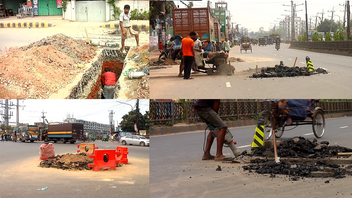 তিন মাস না যেতেই খোঁড়াখুঁড়িতে ক্ষতবিক্ষত আগ্রাবাদ পোর্ট কানেকটিং সড়ক (ভিডিও)