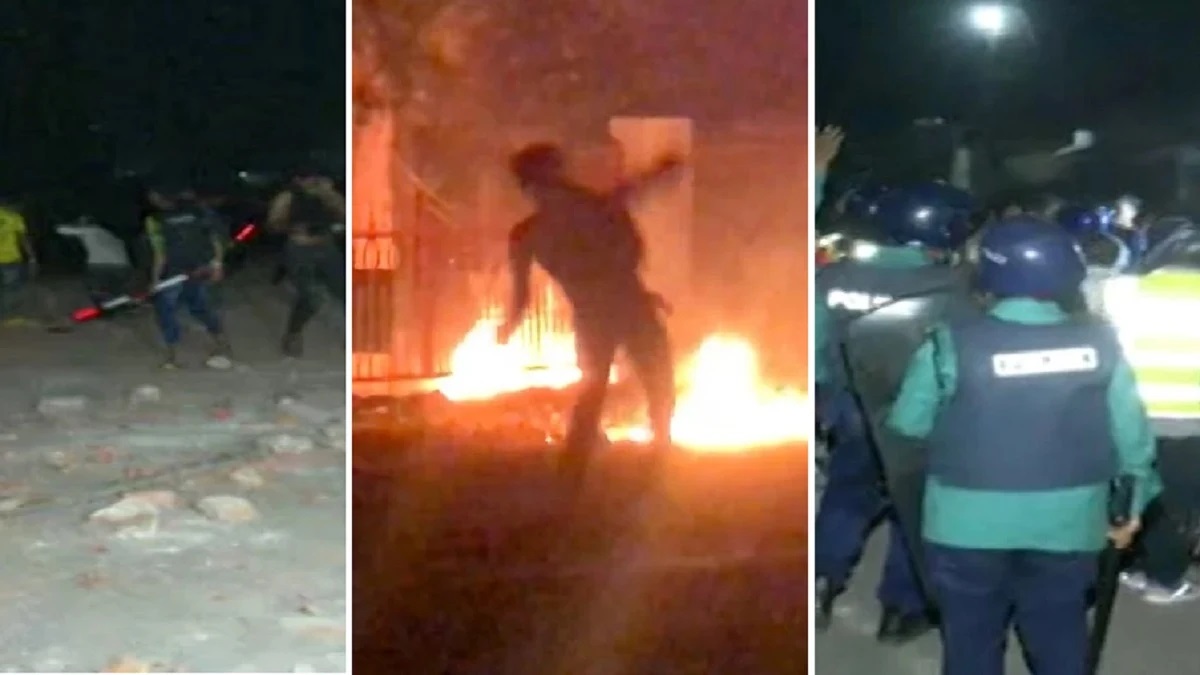 ৭ দফা দাবি জানিয়ে ক্যাম্পাসে প্রবেশ করেছে রাবি শিক্ষার্থীরা