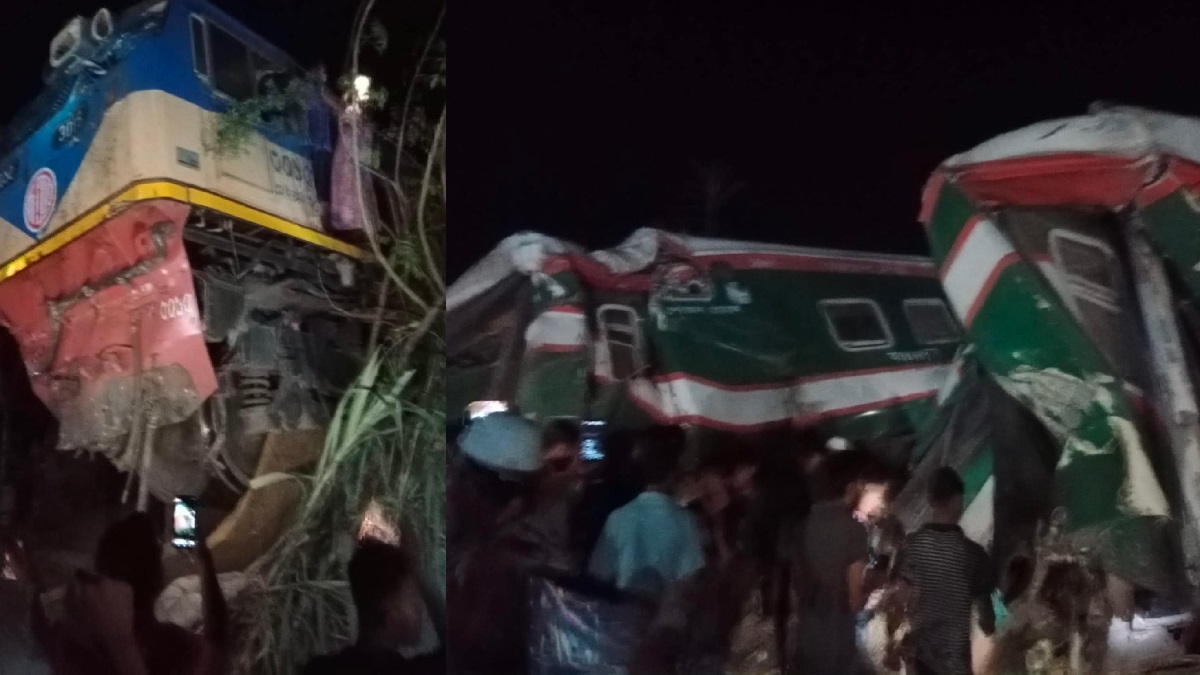 কুমিল্লায় মালবাহী-যাত্রীবাহী ট্রেনের সংঘর্ষ, ৯ কোচ লাইনচ্যুত