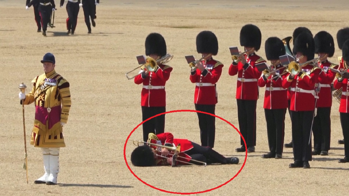 ব্রিটিশ রয়্যাল গার্ডসের প্যারেডে মাথা ঘুরে পড়ে গেলেন ৩ গার্ড