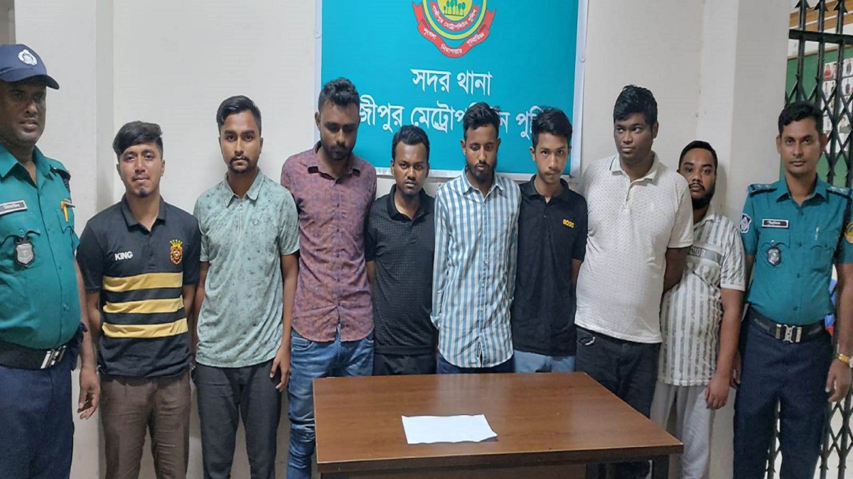 গাজীপুরে ঝুট দ্বন্দ্বে গুলির ঘটনায় প্রধান আসামিসহ গ্রেফতার ৯, অস্ত্র উদ্ধার