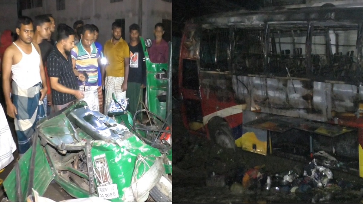 বগুড়ায় বাস-অটোরিকশা সংঘর্ষে নিহত ২, আহত ৩