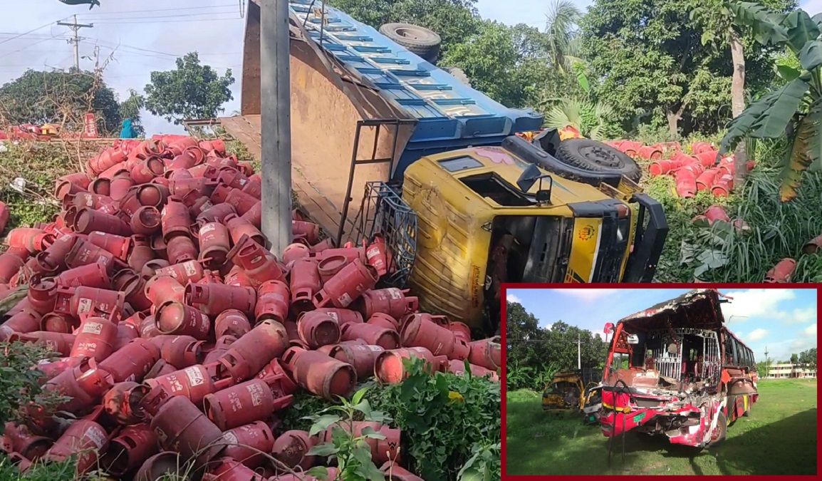 নাটোরে বাস-ট্রাকের মুখোমুখি সংঘর্ষে নিহত ২, আহত ১৫