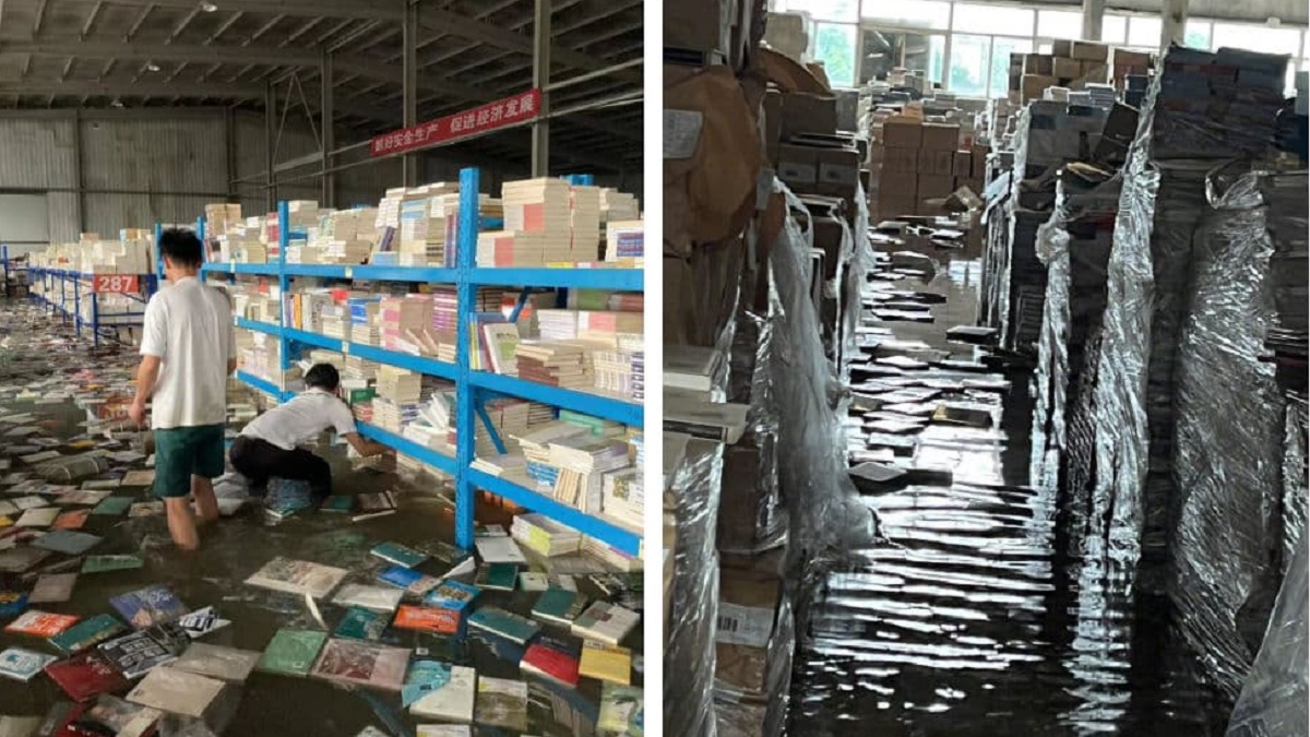 বন্যায় ডুবেছে বইপ্রেমীদের তীর্থস্থান ‘চুচৌ’, ভাসছে লাখ লাখ বই