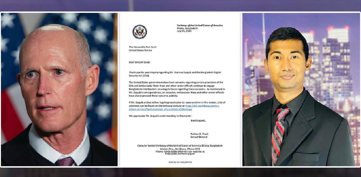 নাজমুস সাকিবের বিরুদ্ধে মামলার বিষয়ে জানতে চাইলেন মার্কিন সিনেটর রিক স্কট