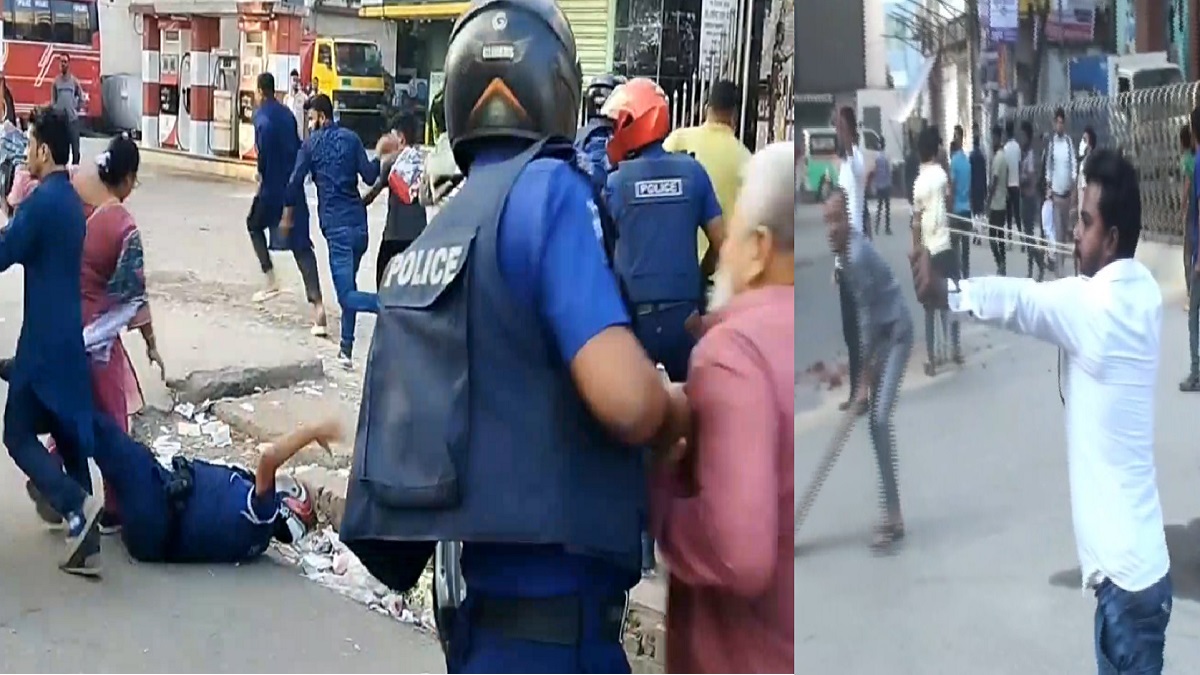 নারায়ণগঞ্জে হরতাল সমর্থকদের সাথে পুলিশের সংঘর্ষ, গুলিবিদ্ধ ৩