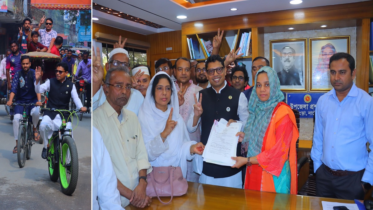 সাইকেল চালিয়ে মনোনয়নপত্র জমা দিলেন পলক