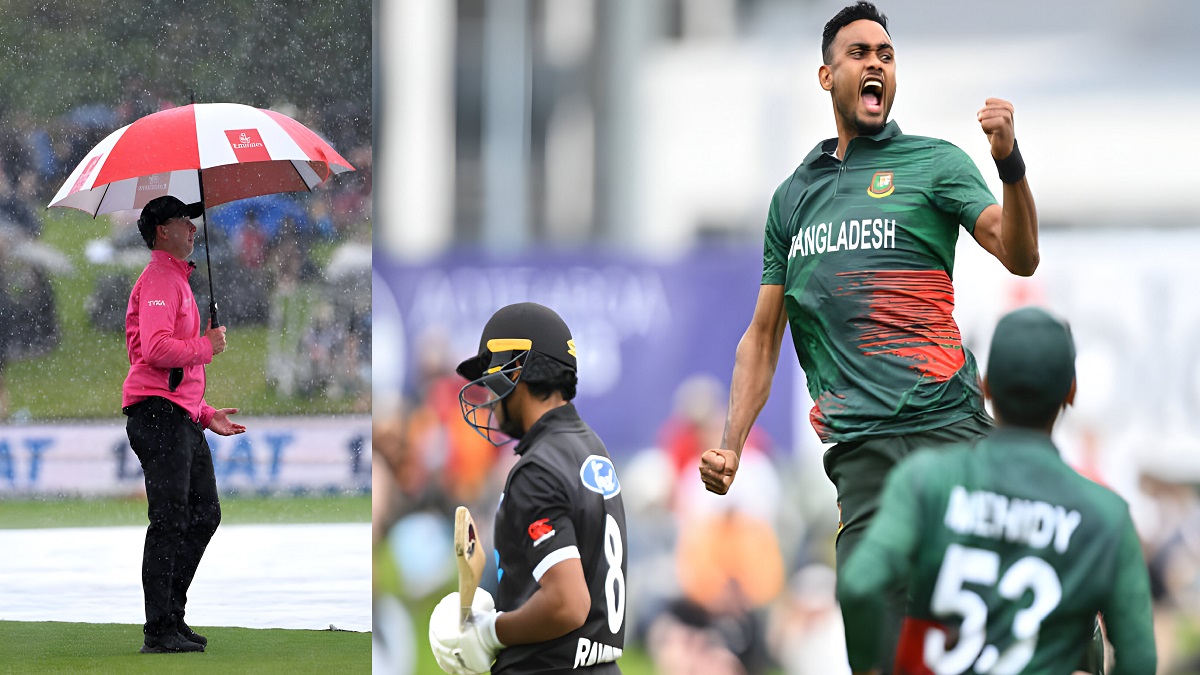 বাংলাদেশ-নিউজিল্যান্ড প্রথম ওয়ানডে; বৃষ্টি শেষে আবারও মাঠে নেমেছে দু’দল