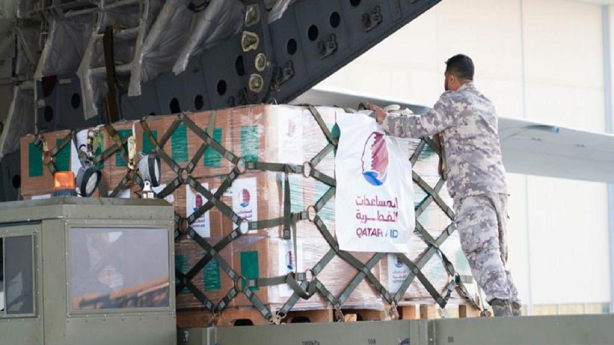 ফিলিস্তিনিদের জন্য ৬২ টন ত্রাণ নিয়ে মিশরে কাতারের সশস্ত্র বাহিনী