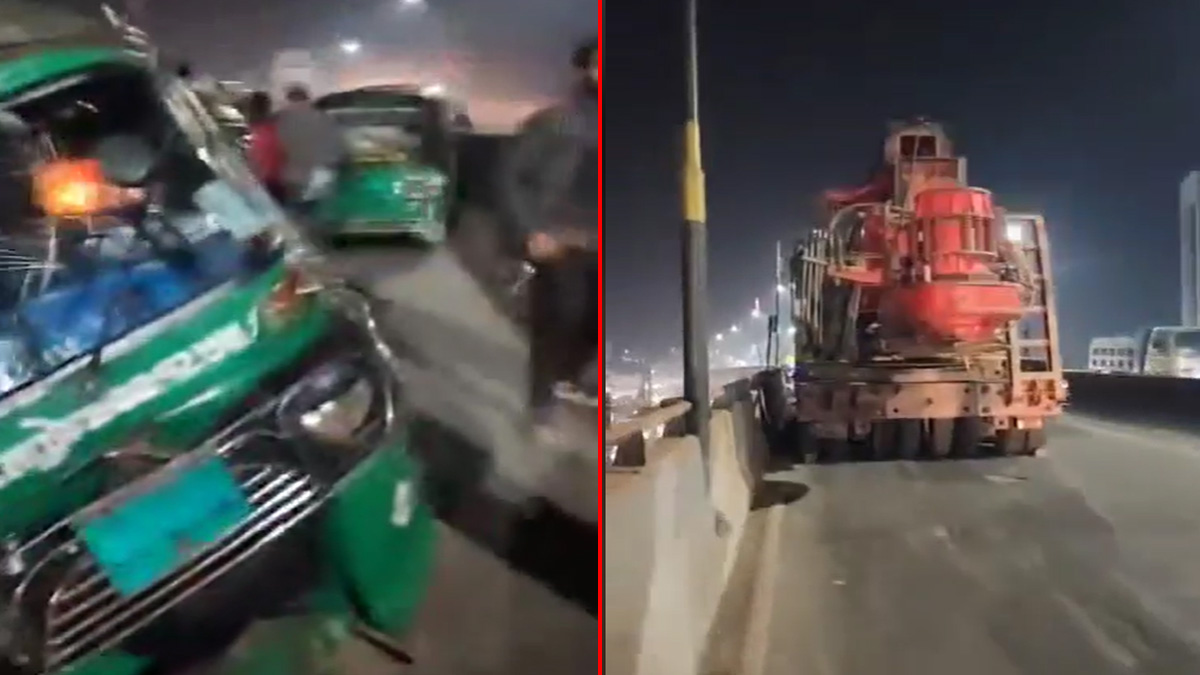 চট্টগ্রামে ফ্লাইওভারে উঠতে গিয়ে ক্রেনের ব্রেক ফেল, আহত ৩