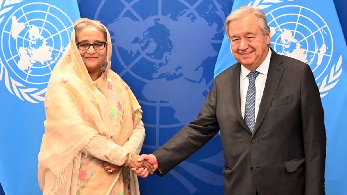 প্রধানমন্ত্রী শেখ হাসিনাকে জাতিসংঘ মহাসচিবের অভিনন্দন