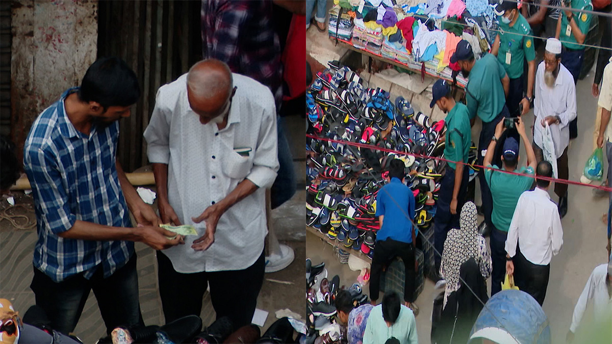 রাখঢাকহীন চাঁদাবাজি, পুলিশি পাহারায় ফুটপাতের হকাররা