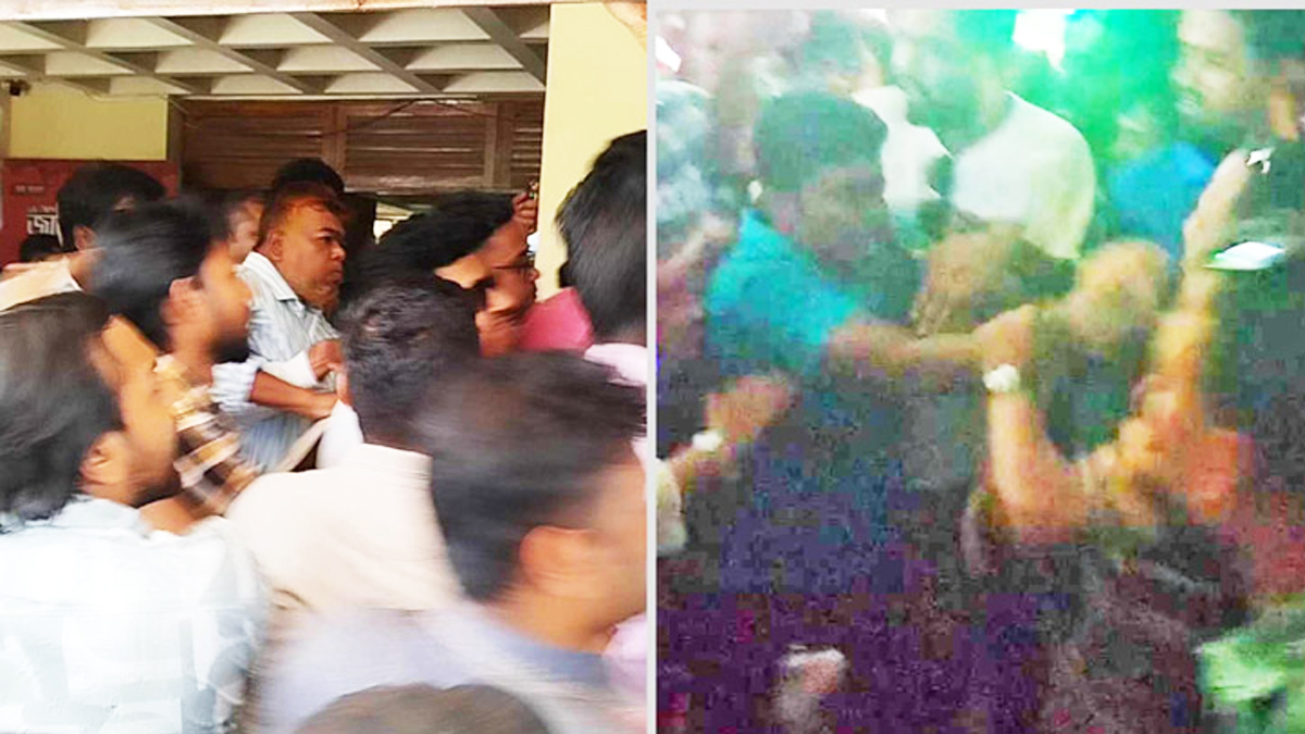 কুবিতে শিক্ষক ও উপাচার্যপন্থী বহিরাগতদের মধ্যে হাতাহাতি!