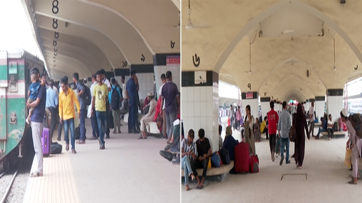 ভোগান্তি ছাড়াই ট্রেনে বাড়ির পথে ঈদ যাত্রীরা