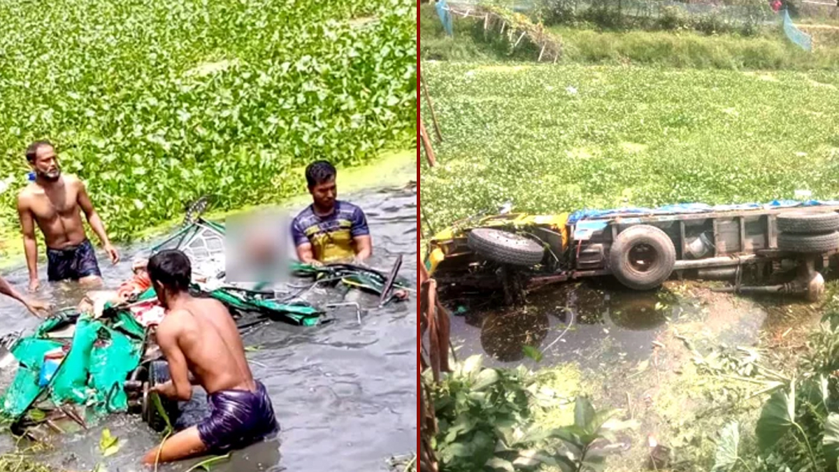 নোয়াখালীতে মুখোমুখি সংঘর্ষে খালে ট্রাক ও অটোরিকশা, নিহত ৩