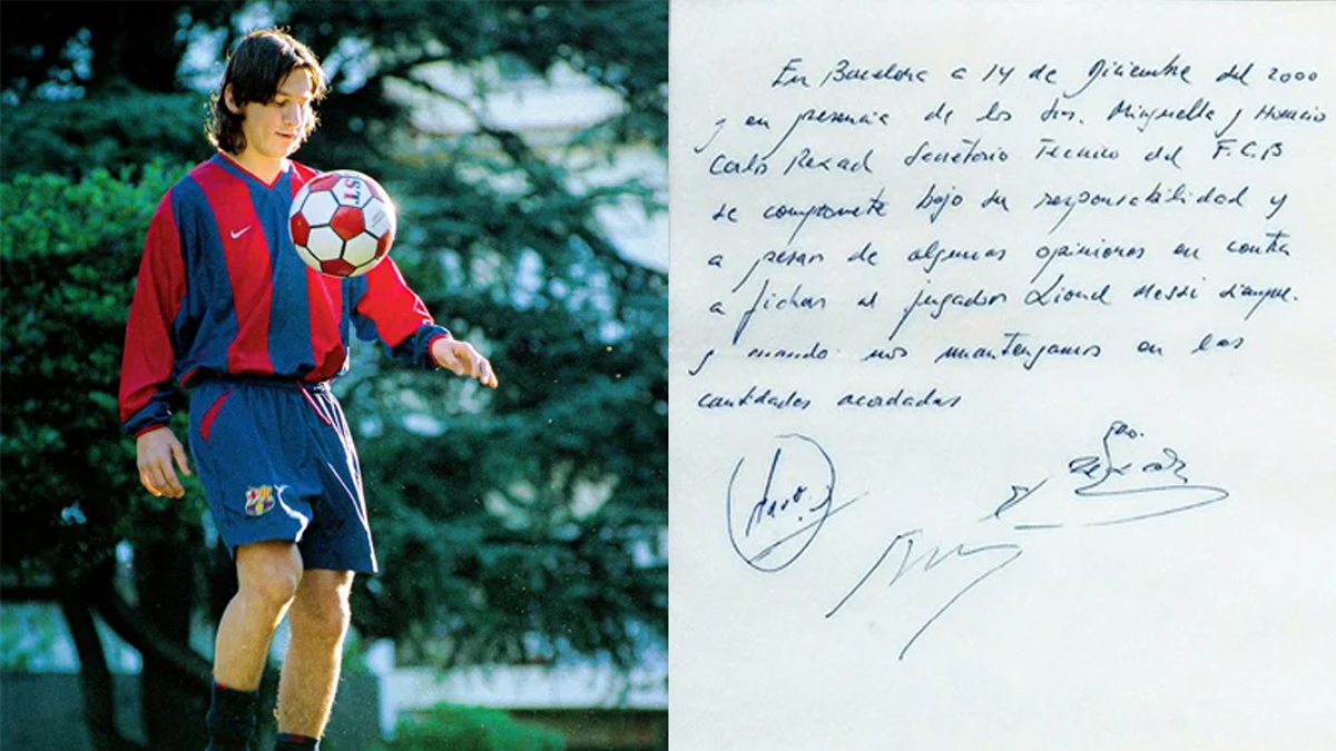বার্সেলোনার সাথে মেসির প্রথম চুক্তির সেই ন্যাপকিন পেপার নিলামে বিক্রি