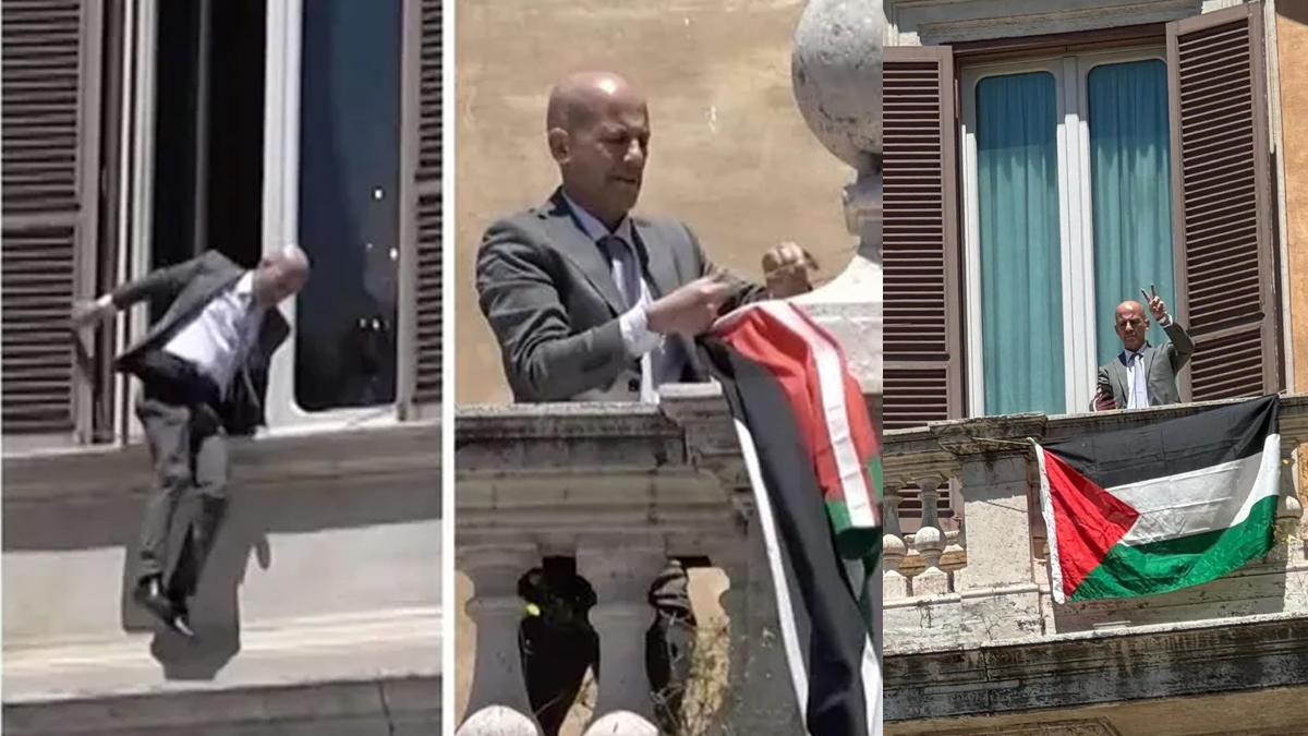 ইতালির পার্লামেন্টে ফিলিস্তিনের পতাকা উড়ালেন সাবেক এমপি