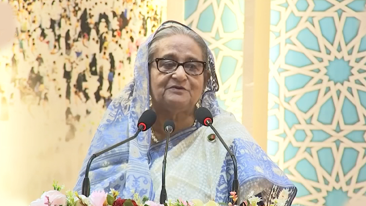 ফিলিস্তিনের অধিকার আদায়ে মুসলিম বিশ্বকে সোচ্চার হওয়ার আহ্বান প্রধানমন্ত্রীর