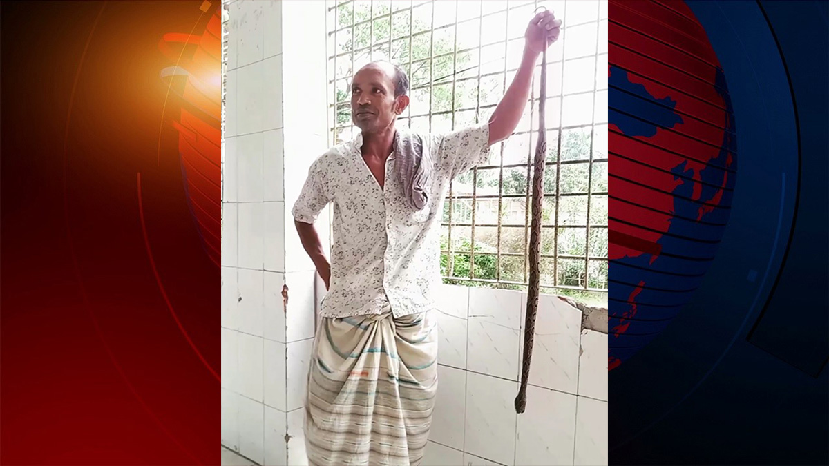 কামড় দেয়া রাসেল ভাইপার নিয়ে হাসপাতালে কৃষক