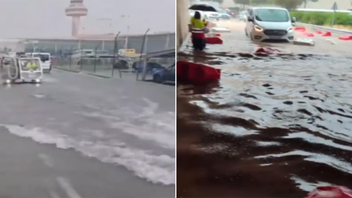 স্প্যানিশ দ্বীপ মায়োর্কাতে ভারী বৃষ্টিপাতে তলিয়ে গেছে এয়ারপোর্ট