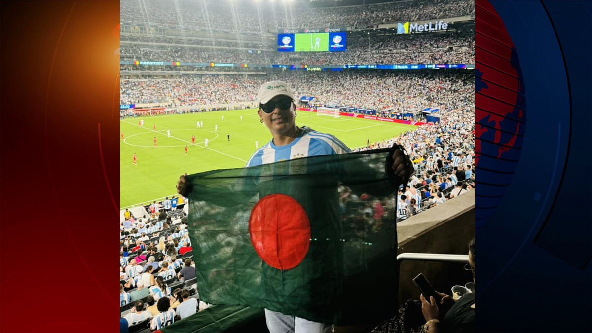 লাল-সবুজের পতাকা হাতে আর্জেন্টিনার জয়ের সাক্ষী হলেন জায়েদ খান