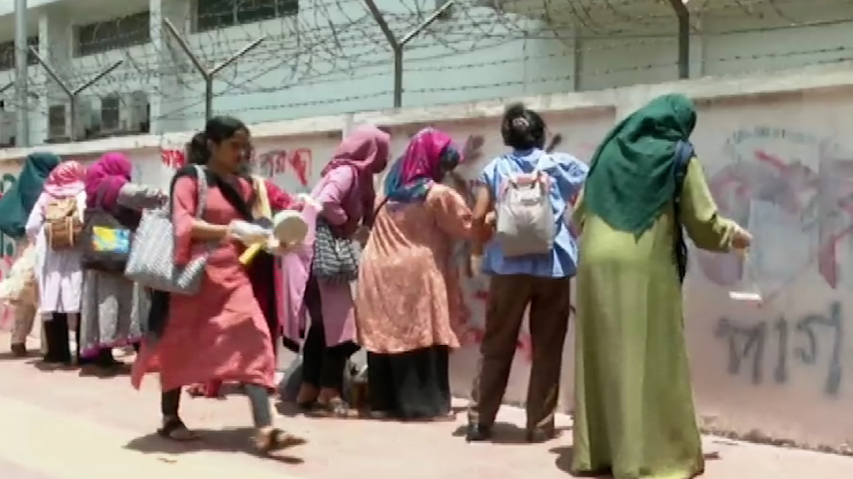 আন্দোলনের দেয়াল লিখনে নতুন বাংলাদেশের রঙ