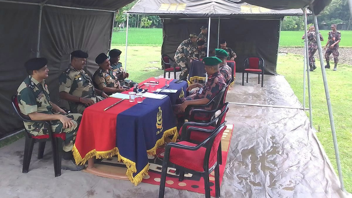 কুড়িগ্রামে বিজিবি ও বিএসএফ’র পতাকা বৈঠক অনুষ্ঠিত