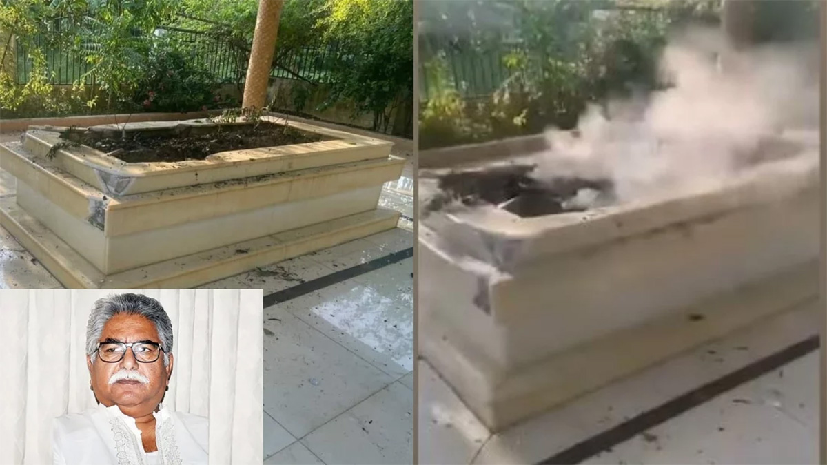 চট্টগ্রামে প্রয়াত সংসদ সদস্য মইন উদ্দীন খান বাদলের কবরে ভাঙচুর, অগ্নিসংযোগ