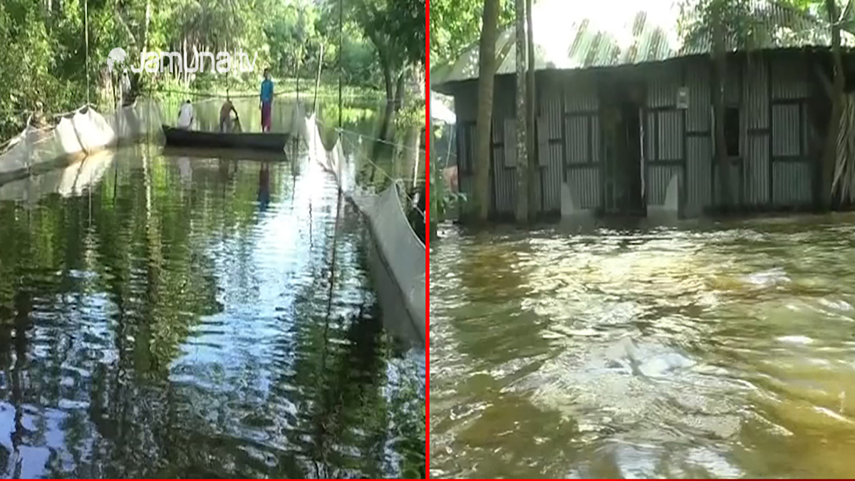 ধীরগতিতে পানি নামলেও ভোগান্তি কমেনি বানভাসিদের