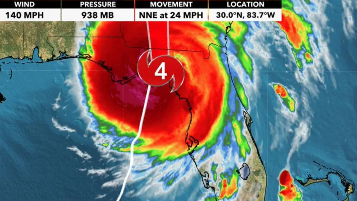 ফ্লোরিডা উপকূলে আঘাত হেনেছে হারিকেন হেলেন